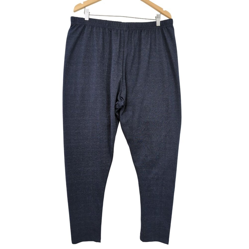 CW Classics Pull On Pants Womens 2X Blue Elastic Waist Stretchy Comfy Casual‎